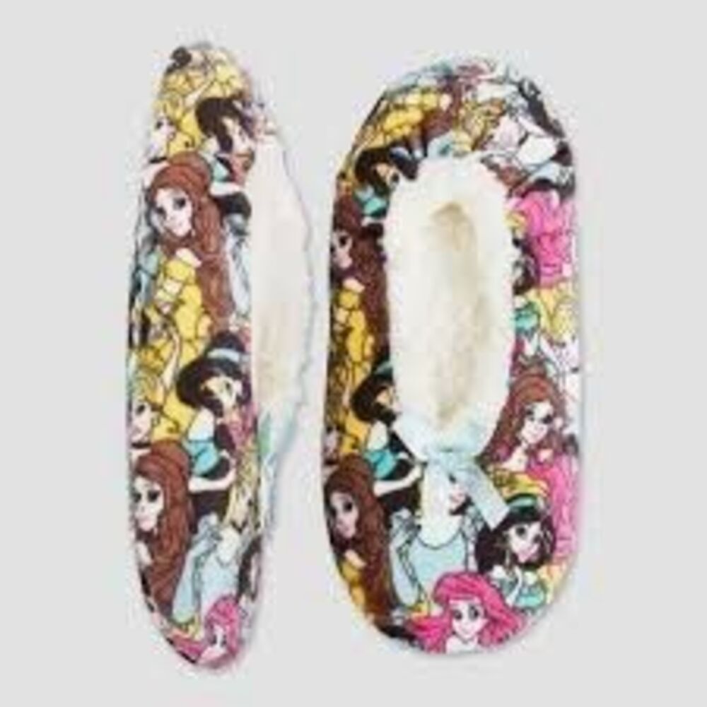 Disney Princess Fuzzy Grippy Slipper Socks Size Small / Medium